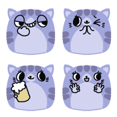 Lavender Cat Fuzzy Stickers