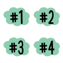 Cute Number Stickers [Green] v1