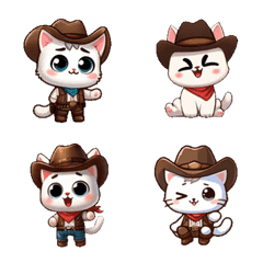 Cowboy - Cute White Cat