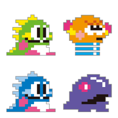BUBBLE BOBBLE classic pixel emoji