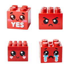 Cute blocks with various expressions