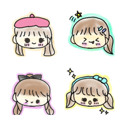 kawaii yurukawa girls emoji