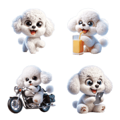 Pudel Mainan Teman Anjing Seni 3D