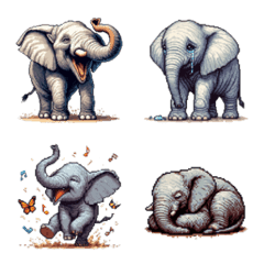 Pixel Art Elephant Emoji
