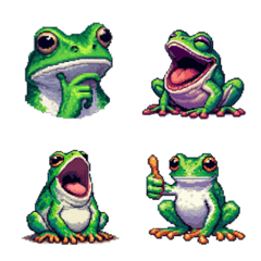 Pixel Art Frog green Emoji