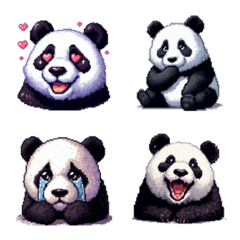 Pixel Art Panda Animal Emoji