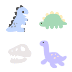 pastel color cute dinosaurs