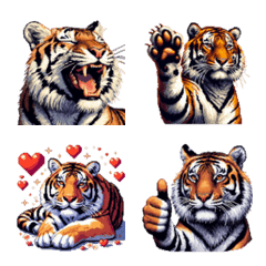 Pixel Art Tiger cat Emoji