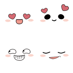 Doodle cute face animated emoji