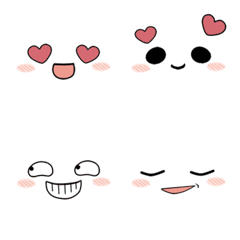 Doodle cute face animated emoji