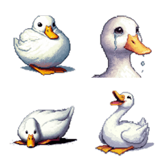 Pixel Art Duck Bird Emoji
