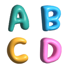 Colorful Puffy Font (animated emoji)