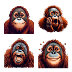 Pixel Art Orangutan Monkey Emoji