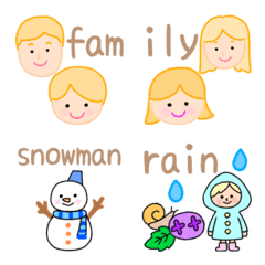 Cute Emoji with English