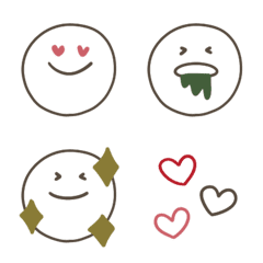 Simple line drawing emoticons.
