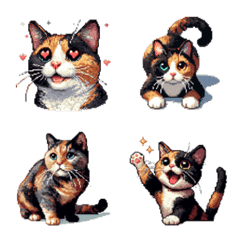 Pixel Art Tortoiseshell cat Emoji