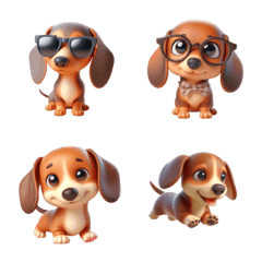 3D miniature Dachshund emoji