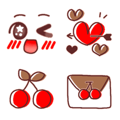 Happy & Lovely Emoji.Cherry cocoa color.