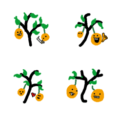 Cute Orange Tree Cartoon