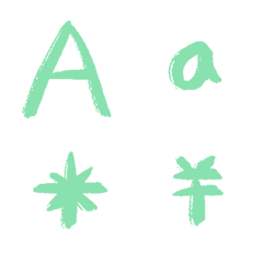 green Letter number symbols