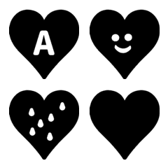 Heart LOVE happy  black Letter Emoji