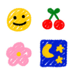 Emoji digambar dengan krayon.