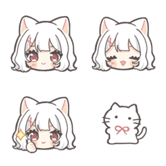 white cat mimikko Emoji