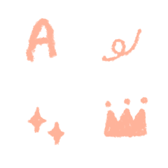 Cute Peach simple ABC Letters Emoji
