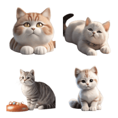 Cute Cat Poses Emoji Set
