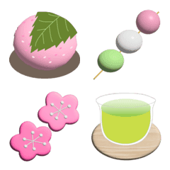 อิโมจิ 3 มิติ ♡ ขนมญี่ปุ่นและชุดน้ำชา