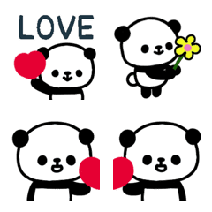 Simple Giant-Panda with hearts Emoji 2