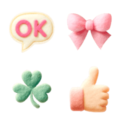 Fluffy emoji made of felt material02