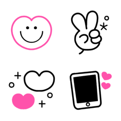 Black and pink emoji<3