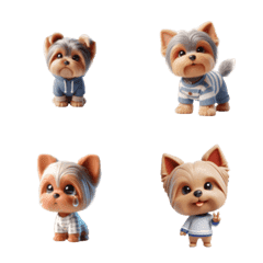 Cute 3D Yorkshire Terrier Emoji