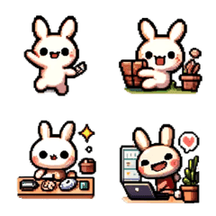 Cute dot picture rabbit 1 Emoji