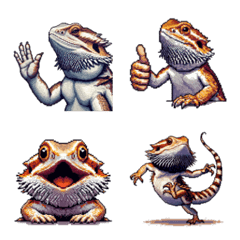 Pixel art Bearded dragon Lizard Emoji