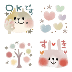 cat and rabbit kawaii Emoji