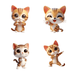 Cute 3D Bengal cat emoji