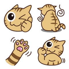 Emoji of a brown tabby cat