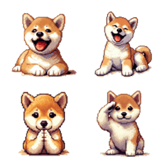 Pixel art Puppy Shiba Dog Emoji