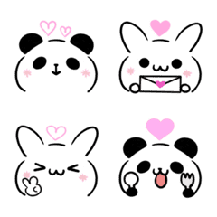 Move Emoji of panda & rabbits2