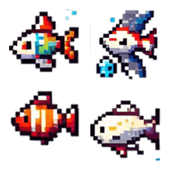 pixel art fish 2 emoji