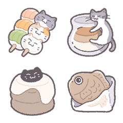 可愛貓貓貼圖包甜食篇_V.01
