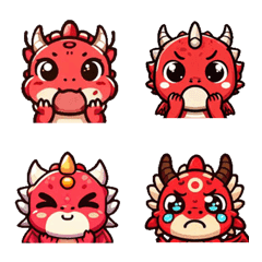 Expressive red dragon