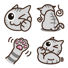 Emoji of a gray tabby cat