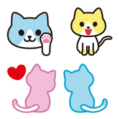 Colorful cat moving emoji