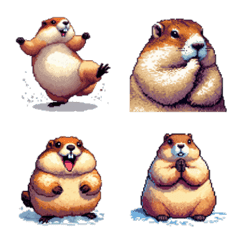 Pixel Art Marmot mouse Emoji
