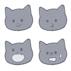 Simple monochrome black cat emoji