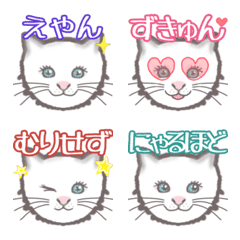 Kitty cat Bianca emoji with words pt.2