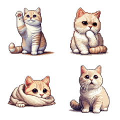 Pixel art Munchkin Cream Cat Emoji